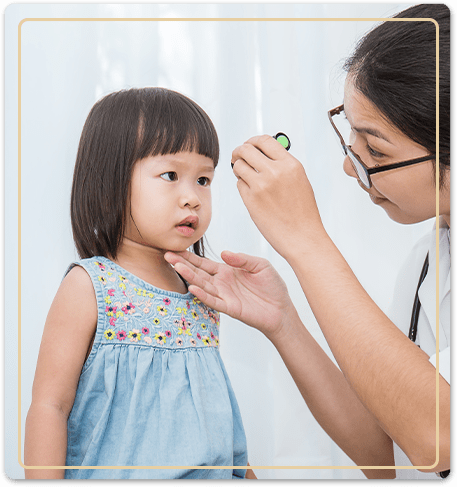 child getting an eye exam